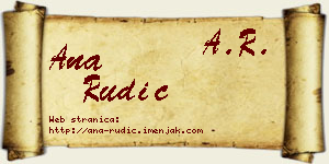 Ana Rudić vizit kartica